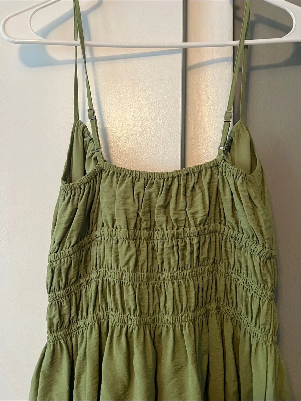 Green Smocked Waist Maxi Dress - Lightweight Summer Style